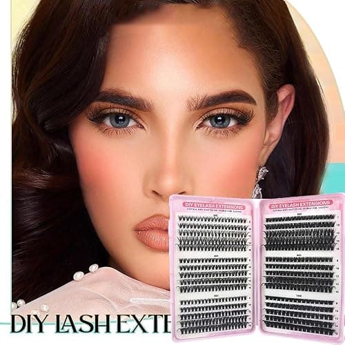580pcs Cluster Lashes - Individual Eyelashes/Natural Eyelash Clusters D Curl Lashes 8-16MM Soft & Fluffy Thick Volume DIY Russian Lash Extensions (30D+40D+50D+60D+80D+100D) thumbnail 7