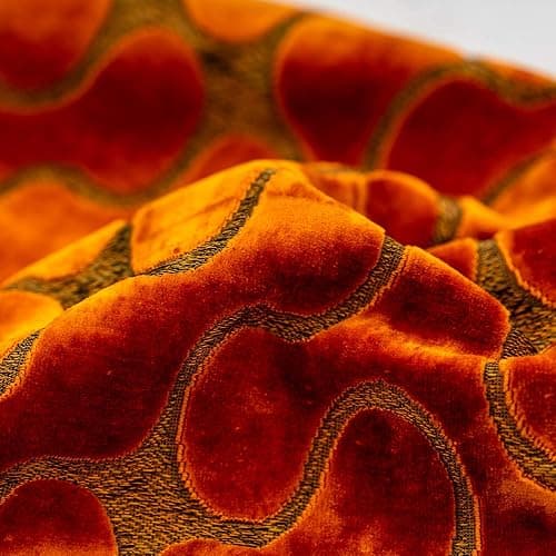 Yangest Orange Square Throw Pillow Cover Wavy Velvet Cushion Cover Modern Zippered Pillowcase for Sofa Couch Bedroom Living Room Chair, 18 x 18 Inch thumbnail 3