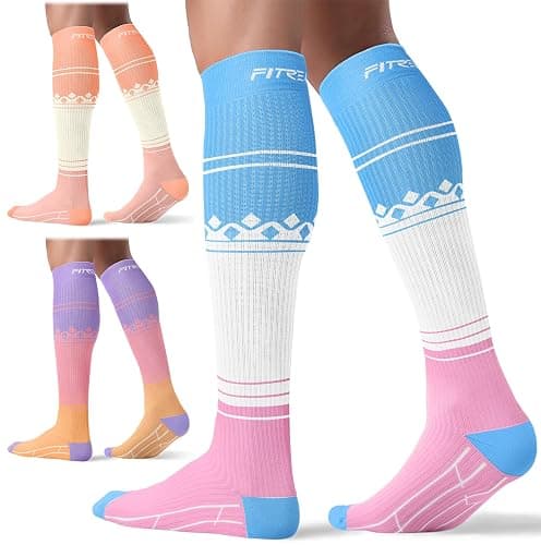 FITRELL 3 Pairs Compression Socks for Women and Men 20-30mmHg-Circulation Support Socks thumbnail 2