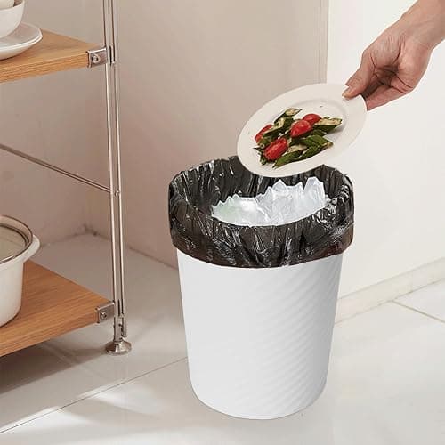 TEIUKAX Trash Can - Small Waste basketbin - 1.8 Gallon- for Office,Home,Bathroom,Kitchen - White thumbnail 3