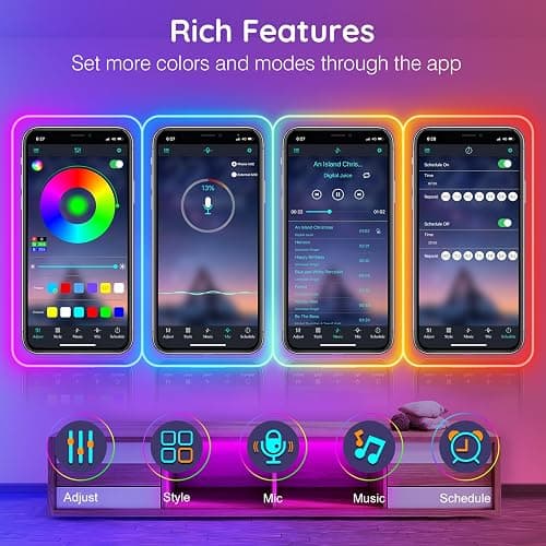 AILBTON 20Ft Neon Rope Lights,Flexible Led Rope Lights Control with App/Remote,Multiple Modes Music Sync Gaming RGB Led Neon Lights for Bedroom Outdoor thumbnail 7