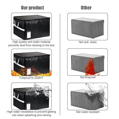 Fireproof Document File Organizer Box, Fireproof Safe Box with Lock, Portable Office Storage Cabinet for Hanging Letter/Legal Folder 16.1 x 12.9 x 11in thumbnail 5