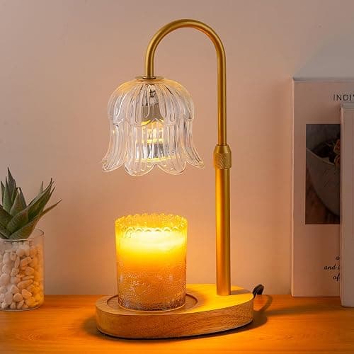 Candle Warmer Lamp Electric Timer - Candles Height Control Dimmable Warmers Scented Lamps No Flame Heat Warm Melt Wax Jar Modern Home Decor Table Lights for Home Living Bedroom - Image 1