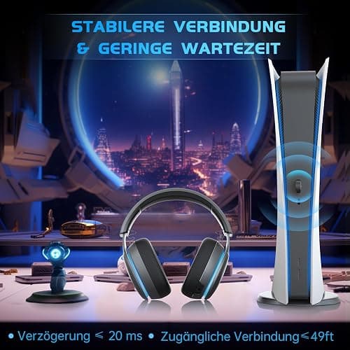 Gvyugke Wireless Gaming Headphones, 7.1 Surround Sound, 2.4GHz Gaming Headset for PS5, PC, Mac, Bluetooth Headphones with Detachable Noise Canceling Mic, 3.5mm Wired Mode for Xbox Series - Gray - Gray thumbnail 3