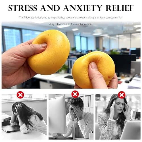 Bread Slow Rising Squishy Toy - Soft, Round, Dough Squeeze Fidget Toy for Stress Relief, Anxiety, and Sensory Play (Purple) thumbnail 5