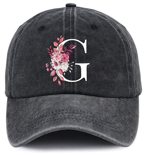 Classic Alphabet A-Z Hats for Women, Adjust Cotton Cute Letter Baseball Cap - Image 1