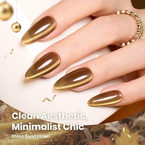 beetles Gel Polish Golden Mirage Cat Eye Gel Nail Polish Set - 6 Colors Glitter Red Green Blue Brown Pink Christmas Gel Nail Kit Magnetic Shine Soak Off UV Winter Salon DIY Manicure Gift for Women thumbnail 3