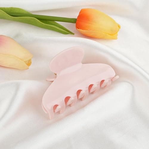 MAORULU Medium Cute Acetate Hair Claw Clips for Women Girls, 3 Inch Pink Claw Clips for Thin & Medium Thick Hair, Durable French Banana Clip with Gift Box, Celluloid Accessories (Pink) thumbnail 7