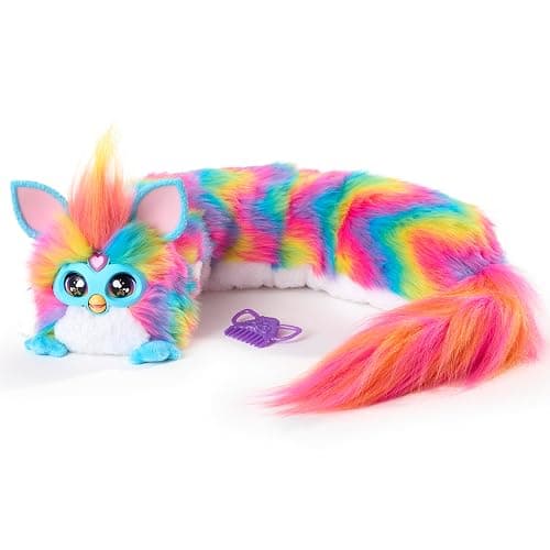 FURBY DJ Interactive Toy, Super Snuggly Rainbow Electronic Plush with Music, Lights, Motion, & Games, Speaks English & Furbish, 32in Long, Ages 6+ thumbnail 11