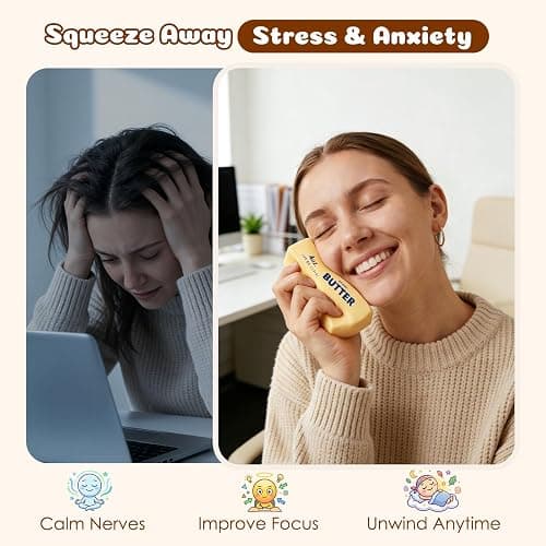 Zrpot Butter Squishy, Slow Rising Squishy, Stress Relief & Sensory Toys Squeeze Toy Soft Butter Squishy Toy Creative Gift for Office Desk & Classroom (1) thumbnail 6