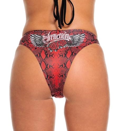 Affliction Women's Red and Black Star Pattern Bikini Bottom, Swimwear Collection thumbnail 5