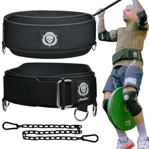 2-in-1 Weightlifting Belt & Dip Belt with Chain for Added Weight Training,Weightlifting, Squats, Deadlifts,Powerlifting for Men & Women - Image 1
