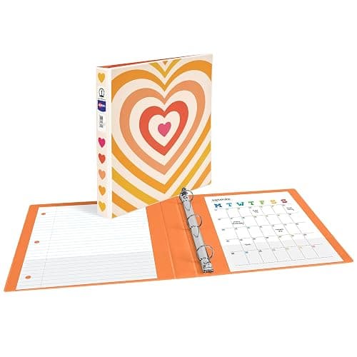 Avery 3 Ring Binder, 1 Inch Round Rings, Retro Collection, Radiant Heart (26804) thumbnail 2