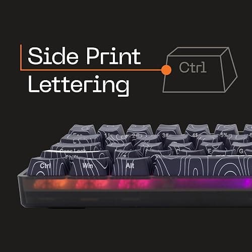 Higround Trailhead 65% Mechanical USB Wired Gaming Keyboard, TTC Linear Custom Switches, Programable RGB, Hot-Swappable, Deep Thock Creamy Sounding PC Keyboard, Pre-lubed (BLACKICE) - BLACKICE thumbnail 2