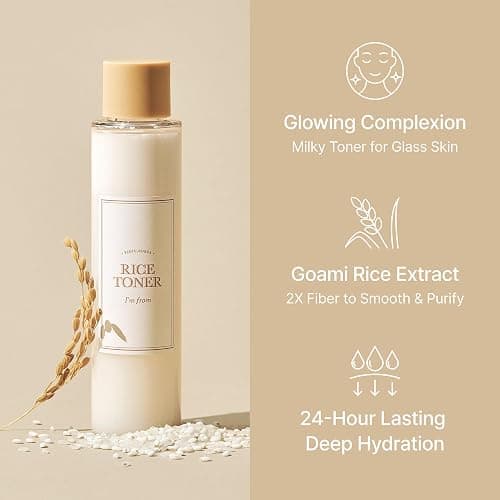 [I'm From] Rice Toner, 5.07 fl oz | Milky Toner for Glowing Skin, 77.78% Rice Extract from Korea, Glow Essence with Niacinamide, Hydrating for Dry Skin, Alcohol-Free, Fragrance-Free, Glass skin thumbnail 3