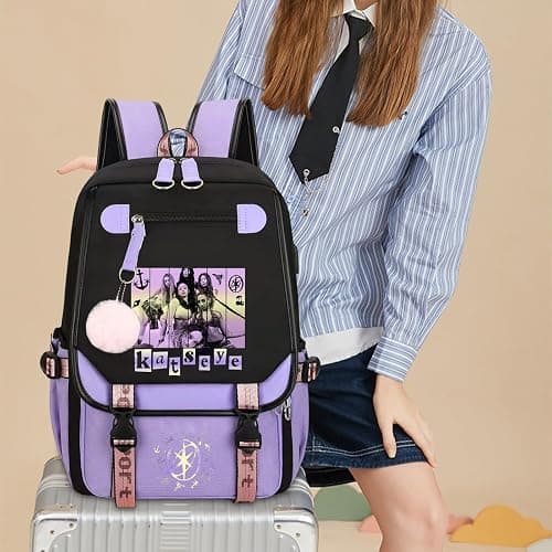 BTLYUIOAPE Katseye Backpack Katseye Merch Campus Bag Lightweight Travel New Semester Gifts Korea Pop Backpack For Fans thumbnail 2