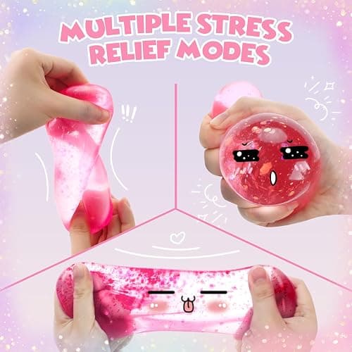 Aooess Fidget Toys Stress Cube for All Ages: Cube Squishies Anxiety Stress Relief, Ice Squishy Drop Malt Sugar Balls, Soft Sensory Calming Toys for Kids, Teens and Adults Party Favors, Pink thumbnail 4