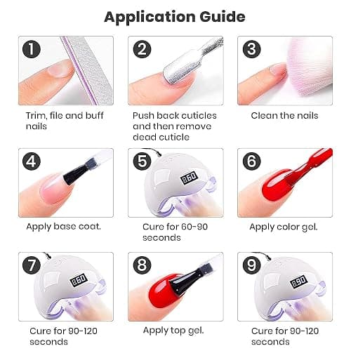 RARJSM Black White Gel Nail Polish Red Nail Polish Set Soak Off Gel Polish 3PCS 7.5ML UV LED Curing Required NailPolish Nail Art French Manicure DIY at Home thumbnail 6