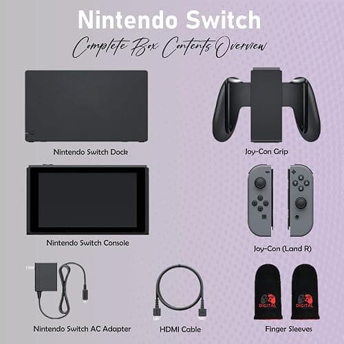 Nintendo Switch with Black and Gray Joy-Con with Dock, High Speed HDMI Cable (Renewed) thumbnail 2