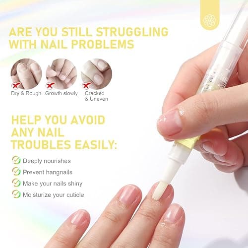SAVILAND Natural Cuticle Oil Pen: 6PCS Revitalizing Cuticle Oil for Nails with Vitamin E Repaired Cuticles Overnight Cuticle Softener Nail Strengthener Protector for Damaged Skin Thin Nail thumbnail 2