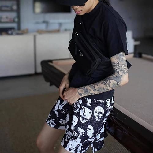 DIOTSR Mens Graphic Print Shorts Cool Mesh Basketball Shorts Casual Flat Front Shorts Summer Drawstring thumbnail 5