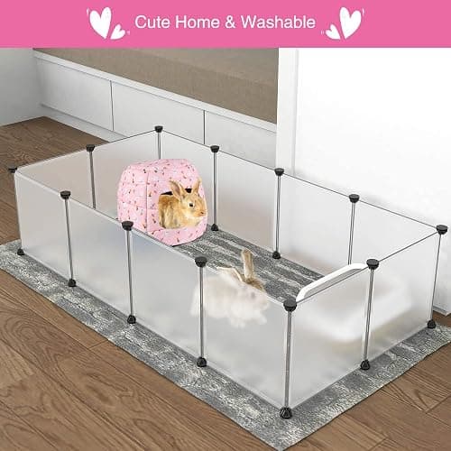 RANYPET Large Rabbit Bed House Foldable Winter Warm Bunny Hideout Cave for Guinea Pig Squirrel Ferret Hedgehog Chinchilla Cozy Cage Accessories thumbnail 5