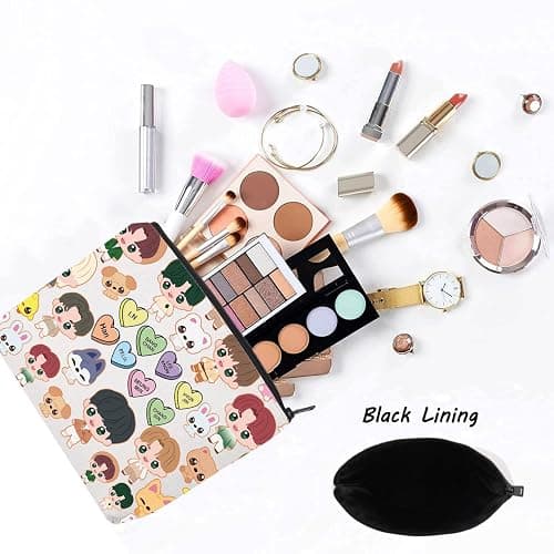 LEVLO Korean Group Stay Cosmetic Makeup Bag Korean Group Fans Gift Korean Group Cartoon Member Makeup Zipper Pouch Bag (SK Bag) thumbnail 4