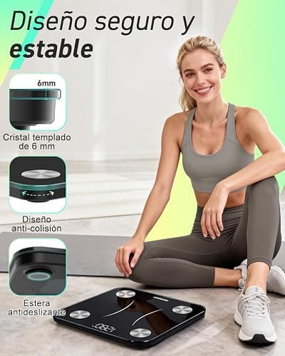 INSMART Báscula Grasa Corporal y Muscular con App, 24 Métricas | Báscula Inteligente de Baño Fitness, Composición Corporal, Bioimpedancia, Masa Muscular, Múltiples Usuarios, Android e iOS thumbnail 7