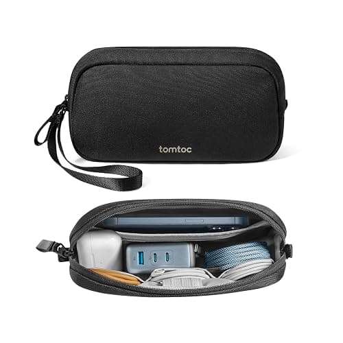 tomtoc Electronics Organizer Travel Case, Water Resistant Travel Bag Cable Organizer for Essentials, Tech Pouch Accessories Carry Storage for Cord, Phone, Cables, Airpods, USB Flash Drive, Daily Items - Image 1
