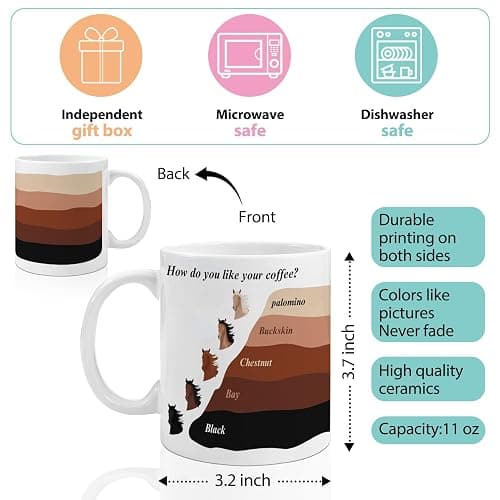 ZWV Funny Horse Mugs for Man Women, horse- Lovers, Unique Cute horses Sarcastic Meme Joke Birthday Christmas Mugs Gift Ideas for Equestrian lovers, friends, family -192 thumbnail 3