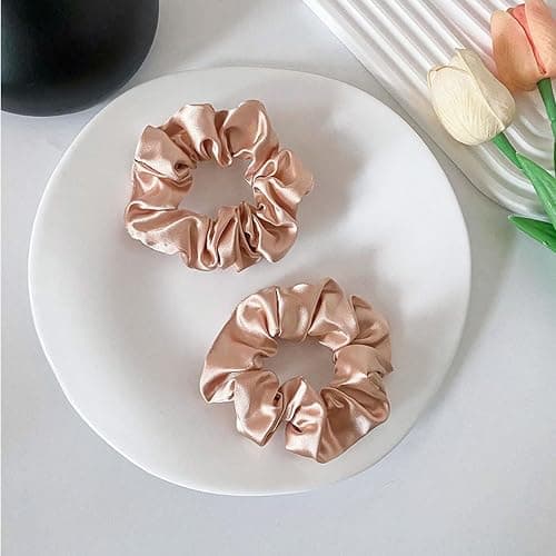 Satin Scrunchies for Women and Girls Satin Hair Ties Scrunchies for Thick Hair or Thin Hair Curl Hair Soft and Durable hair ties no damage (12cm/4.7in) (6 Solids + 4 Leopard)] thumbnail 8