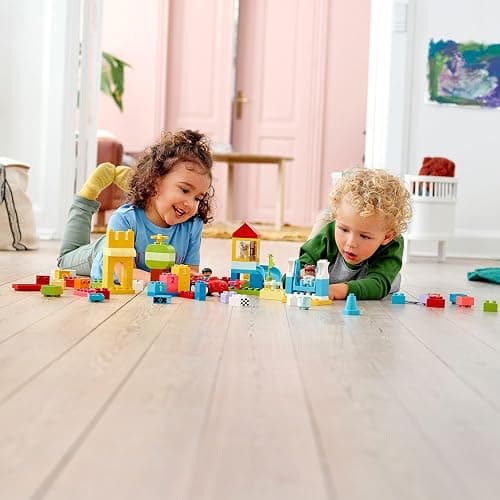 LEGO DUPLO Deluxe Steinebox - Montessori Spielzeug ab 1 Jahr - Lernspielzeug für Kleinkinder mit Auto, Zahlensteinen und Tierfiguren und Aufbewahrungsbox - Geschenk für Mädchen und Jungen 10914 thumbnail 2
