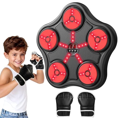Scvcid Cool Boxing Machine Toys for Kids Aged 3-12, Wall-Mounted Smart Bluetooth Punching Bag, Boxing Training Equipment with Boxing Glove, Birthday Gifts for 3 4 5 6 7 8 9 10 11 12 Year Old Boys - Image 1
