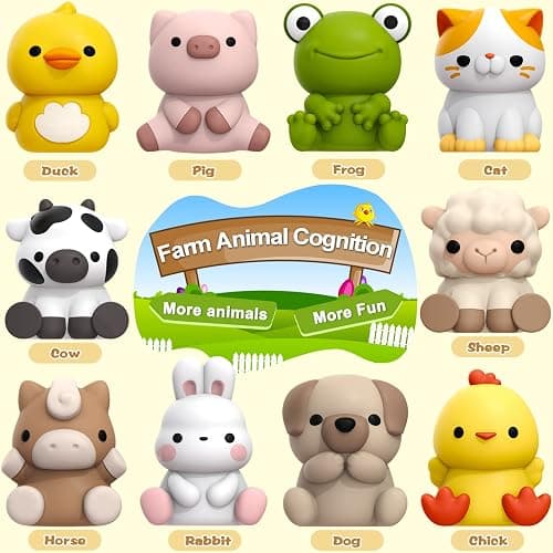 Learning Toys for 1,2,3 Year Old Toddlers, 20Pcs Farm Animals Toys Montessori Counting, Matching & Sorting Fine Motor Games, Christmas Birthday Easter Gift for Baby Boys Girls Age 12-18 Months thumbnail 2