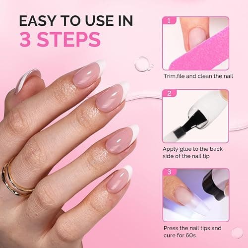 MelodySusie 3Free 5 in 1 Nail Glue Gel for False Nail Tips, NO Hema HPMA TPO, Super Sticky and Strong Adhesion, Rhinestone, Blooming Gel, Base Coat, UV Lamp Curing Needed,2 Pcs 15ml | NO Hema HPMA TPO,Sticky and Strong Adhesion,Rhinestone,Blooming Gel,Base Coat,UV Lamp Curing Needed,2 Pcs 15ml thumbnail 7