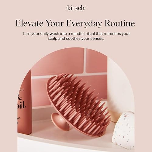 Kitsch Scalp Massager for Hair Care - Scalp Scrubber, Shampoo Brush & Exfoliator for All Hair Types - Relaxing & Exfoliating - Terracotta thumbnail 9