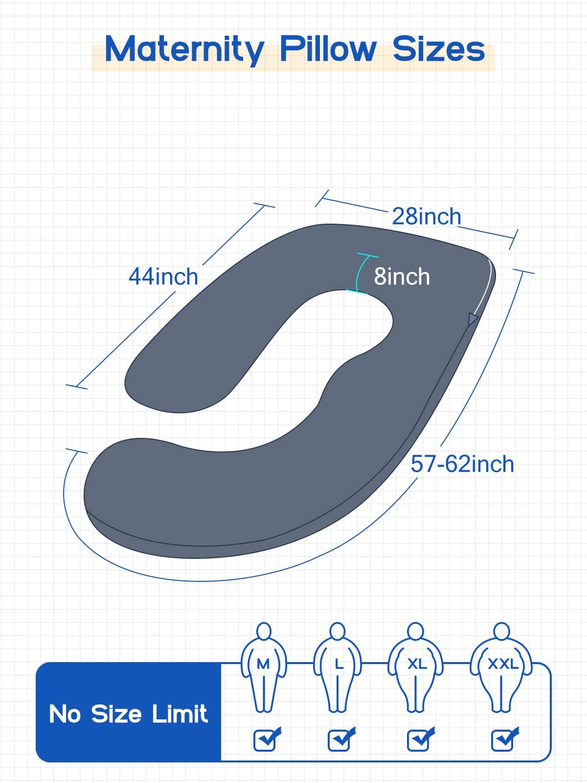 Wndy's Dream Pregnancy Pillow J Shaped Full Body Pillow with Velvet Cover, 60 inches Maternity Pillow for Pregnant Women Back, Legs and Belly Support thumbnail 2
