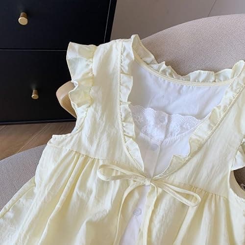 LRF Coquette Cute Front Tank Tops Crop Sleeveless Pleated Babydoll Shirts Y2K Aesthetic Plaid Going Out Tees thumbnail 4