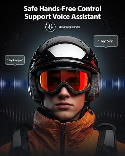 Doohoeek 2025 Ski Helmet Speaker, True Wireless Earbuds for Audio-Ready Helmets, Bluetooth Headsets with Charging Case & LED Display & IPX5 Water-Resistant, Glove-Friendly Controls thumbnail 3