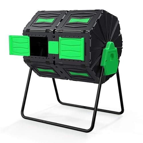 AACULPET Compost Bin Outdoor 45 Gallon / 170L Dual Chamber Composter, 360° Rotating Compost Barrel, BPA-Free Fast-Working All-Season Heavy-Duty Large Compost Tumbler for Garden Kitchen Yard Waste thumbnail 9
