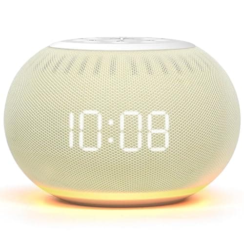 Reacher Auto-Dimmable Alarm Clock White Noise Machine with Night Light, 20 Soothing Sounds, Sleep Timer, Fabric LED Display, Precise Volume Control, Small Sound Machine for Nursery, Baby - Image 1