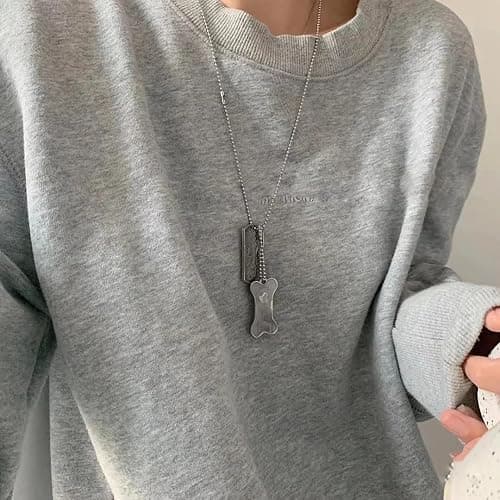 ZHAOZHAO Sliver Bone Plate Card Saturn Necklace for Women - Silver Saturn Pendant - Punk Style thumbnail 6