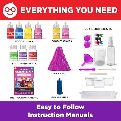 Doctor Jupiter Girls' Super Science Kit for Girls Ages 8-9-10-11-12-13-14 | Birthday Gift Ideas for Girls 8+ Years Old | STEM Toy with 100+ Experiments & Geyser Tube | Learning & Educational Kits - Girls' Super Science Kit: 8+ thumbnail 5