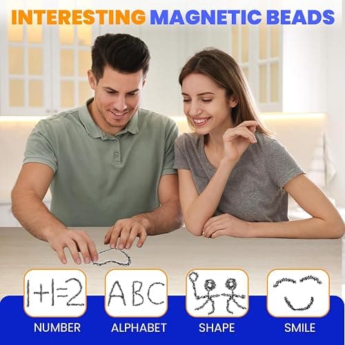 LECTRUS Magnetic Balls Over 600 PCS Mini Magnetic Putty, with 2 Big Smooth Magnetic Beads, Fidget Toys for Adult, Weak Ferrite Putty Desk Toys for Office (Black) thumbnail 4