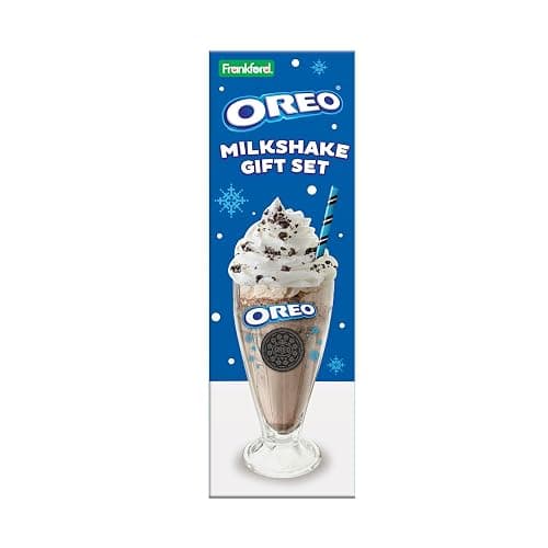 Oreo Milkshake Gift Set, Includes Cookie Pieces, 2 Glass Cups, 2 Straws & Ice Cream Scoop, White Elephant Idea, by Frankford Candy thumbnail 7