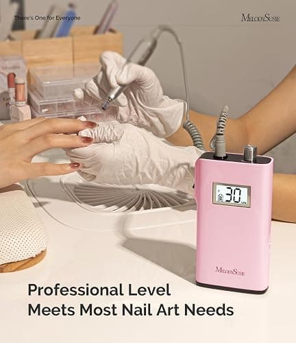 MelodySusie Entry-Level Clip-On Cordless Nail Drill, SC320H 30000RPM Popular Classic E-File with LCD Display for Manicure Shaping & Gel Removal, Perfect for Training, Nail Art Practice & Home Use thumbnail 5