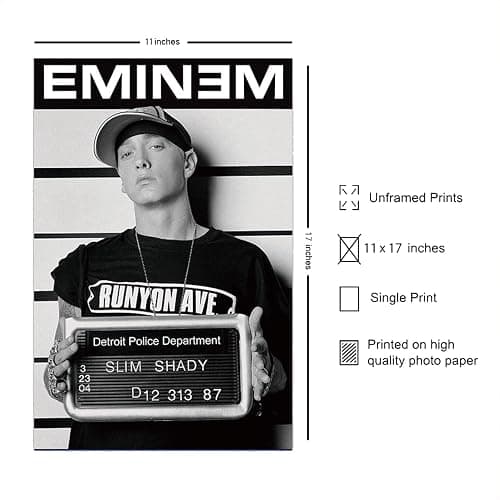 XIHOO Eminem (Mugshot) Poster Frameless Gift 12 x 18 inch(30cm x 46cm)-S-193… thumbnail 2