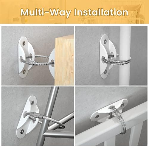 Booda Brand Furniture Anchors (10 Pack) for Baby Proofing, Furniture Straps Anti Tip Furniture Anchor Securing 400 lbs/Keep Baby Pet Safety from Falling Furniture, Metal White Earthquake Straps thumbnail 8