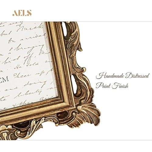 AELS 8x10 Inch Vintage Picture Frame, Elegant Antique Photo Frames with Glass Front, Photo Display, Tabletop Wall Hanging, Gift Ideas, Golden Bronze thumbnail 6