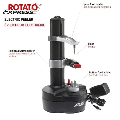 Starfrit Rotato Express Electric Peeler - 2 Spare Blades - Safe & Easy to Use - Effortlessly Peels Vegetables and Fruit thumbnail 4